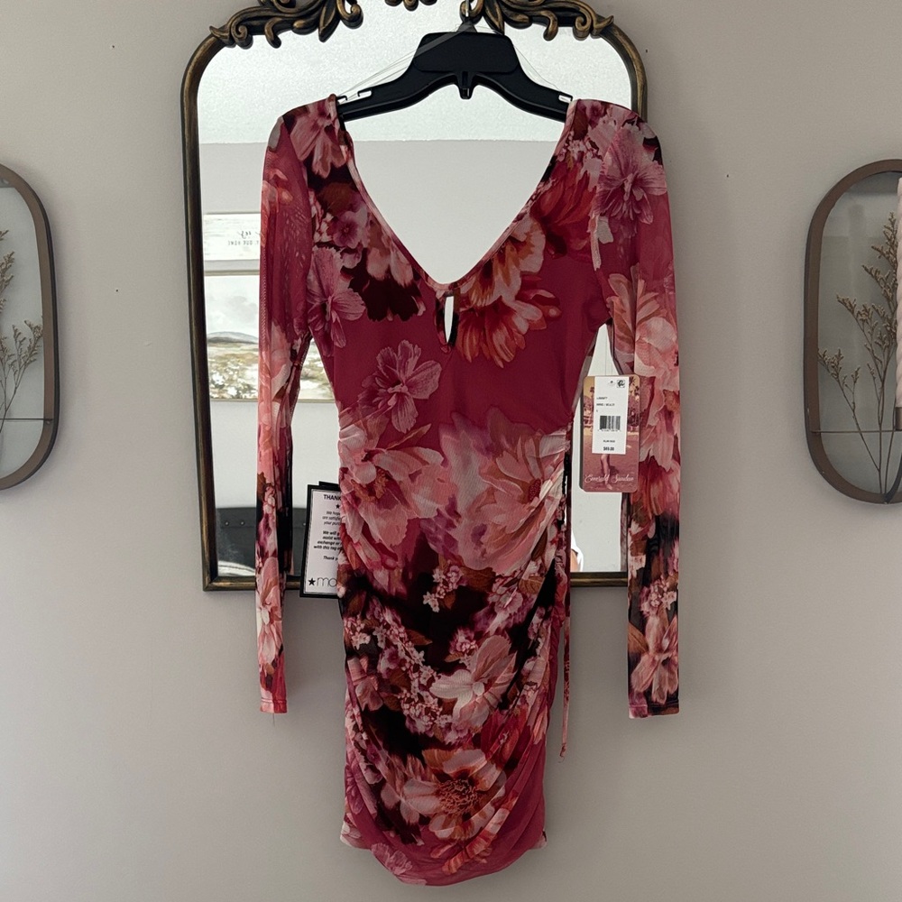 Emerald Sundae Pink Floral Long Sleeve Dress